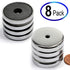 CMS MAGNETICS 8-Pack RB36 C8 Ceramic Ferrite Round Base Magnet, 15 LB Pull Force, 36mm Diameter