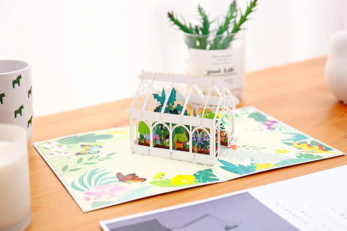 Liif Greenhouse Mothers Day Card - 3D Pop Up Birthday Card for Her, Mom, Wife, Sister