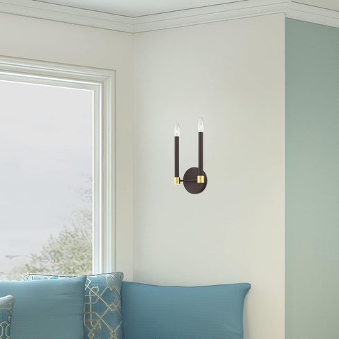 46882-91 2 Livex Lighting Light Brushed Nickel Wall Sconce