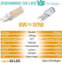 Dimmable G9 Bulb 60W 75W 80W T4 G9 Bulbs 8W 800LM 3000K Bulbs 5Pack ZHENMING LED Halogen Equivalent, Bi Pin Base Light