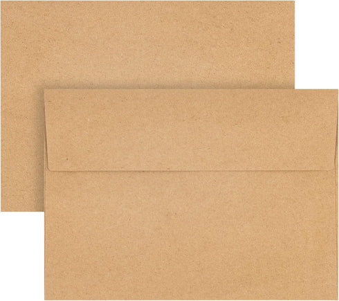 Kraft Envelopes, 50 Pack, 5 x 7 Inch Brown A7 Card Envelopes for Invitations, Postcard Envelopes, Kraft Paper Envelopes