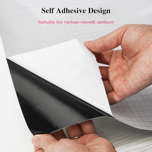 Self Adhesive Magnetic White Board Set, 39x17 inch Dry Erase Boards for Wall, Glass, Office, Home, Peel and Stick