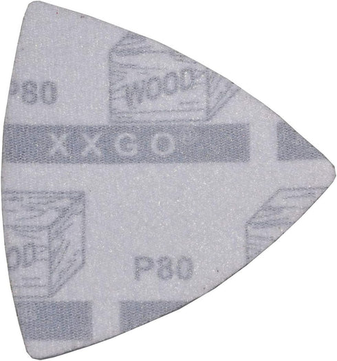 60 Pcs 80 Grit 3-1/8 Inch Triangle Oscillating Tool Sanding Paper for Wood Sanding XG802080