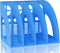 KXF Plastic Blue File Organizer for A4 Documents, Office Desktop Storage with 4 Compartments, 82mm Wide