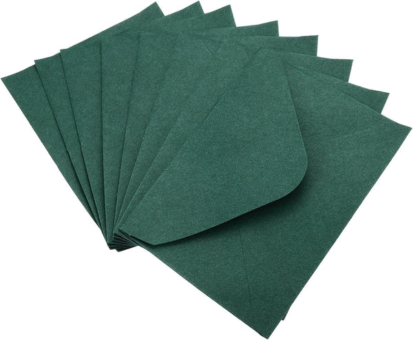 PATIKIL Mini Envelopes, 100 Pack Dark Green Gift Card Business Card Envelopes for Weddings, Greetings