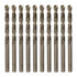 10pcs Cobalt Jobber Drill Bits 5.3mm / 0.209" M35 High Speed Steel HSS Twist Drilling Bit Tool