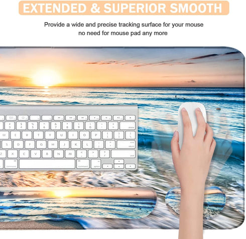 WB WEIRDBEAST 4-in-1 Set, Large Gaming Mouse Pad, Keyboard Wrist Rest Pad & Wrist Support Mousepad Extended Desk Pad