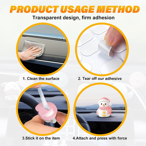 moonateen 250pcs car Dashboard Adhesive|Double-Sided Tape for Vehicle Decor, Removable Mounting Dots for Car Dashboard