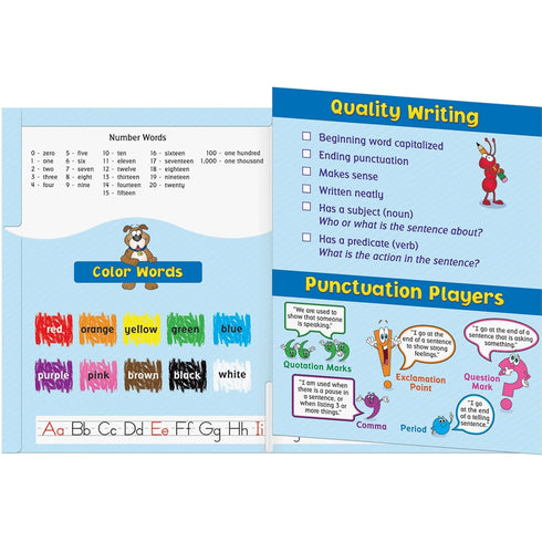 Really Good Stuff My Writing Tri-Fold Student Folders - Set of 12 - 3-Pocket
