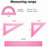 4pcs Set 20cm Inch HARFINGTON Triangular Ruler Plastic Metric Geometric Protractor Triangle Engineering Scale Drafting