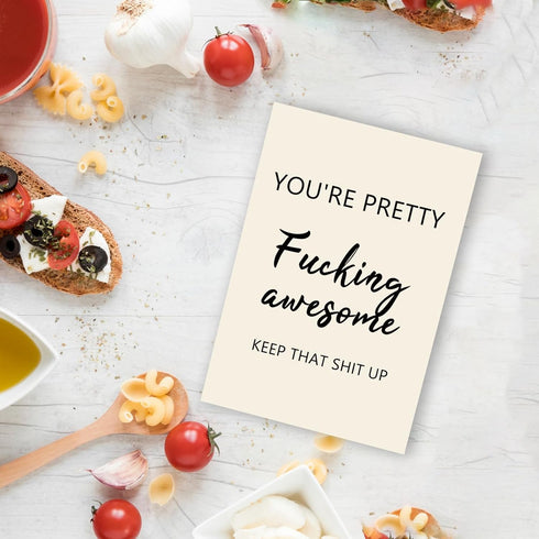 Qamza Funny Encouragement Card for Him Her, Friendship Day Gift for Bestie, Thank You Card for Coworker, Rude