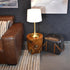 Yosemite Home Decor Bryce 1-Light Table Lamp in Brushed Gold with White Fabric Shade
