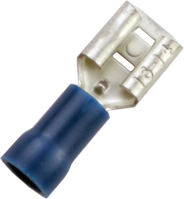 FD250B 100 Pack of 16/14 Gauge Female Quick Disconnects, Blue
