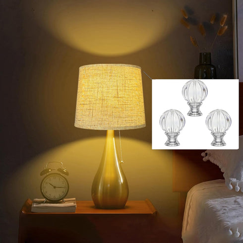 Glveaoui 3pcs Art Finials Lamp Decor Replacement Light Screw Caps Knob for Lamp Shade Suitable for Floor Table