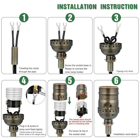 E26 (2, Keyless Lamp Socket, Standard Medium Screw Vintage Light Socket, Edison Lamp Socket Holder Replacement, No