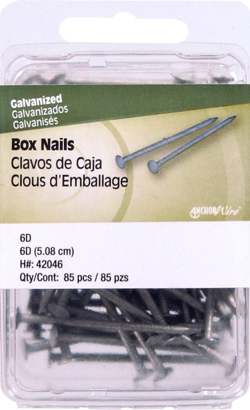 The Hillman Group 42046 Galvanized Box Nails, 6D, 85-Pack
