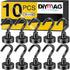 DIYMAG Magnetic Hooks for Hanging | 30lbs Heavy Duty Strong Magnets for Classroom Beach Kitchen Grills (10 Pack Black)