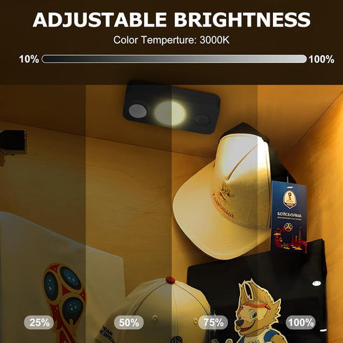 Closet, 6Pack, NIEGNOWOO LED Motion Sensor Puck Lights, Rechargeable Cabinet Lights, Stick on Wireless LED Night Light