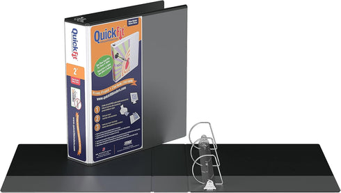QuickFit View Binder, 3-Ring Binder, Angle D Ring, 2 Inch, Black,87031 by QuickFit