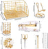Gold Desk Organizers and Accessories Set - Office Supplies with Stapler, Pen Holder, Phone Holder, Scissors, Clips,