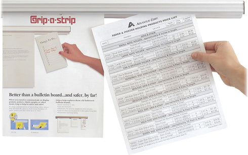 Advantus Grip-A-Strip Display Rail - Satin Finish