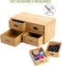 ZOOFOX Bamboo Desk Organizer, 100% Natural Bamboo Storage Box with 4 Drawers for Makeup Vanity and Office Supplies