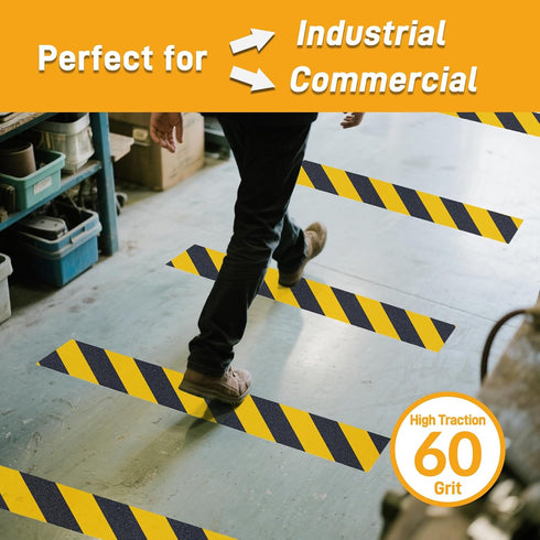 LifeGrip Non-Slip Tape, Aluminum-Backed, 2" X 15', Yellow/Black Safety Grip Anti-Slip