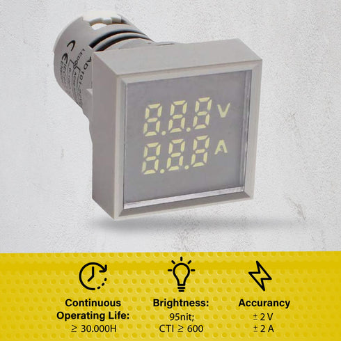 Digital LED Display Indicator Voltmeter and Ammeter, Multimeter Voltage AC50-500V, Current Meter 0-100A