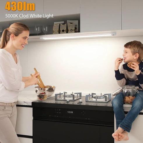 16 Inch Counter 5000K White,Dimmable,Plug Closet, MYPLUS Under Cabinet Lights with Hand Wave, Under Lighting Cold