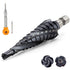 MulWark Four Spiral Flute Cobalt Step Drill Bit Set and Automatic Center Punch, Industrial Grade Coated Step Bit