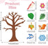 Spakon 168 Pcs Tree Classroom Bulletin Board Decor, Seasonal Tree Cutout Border Set for Back to School