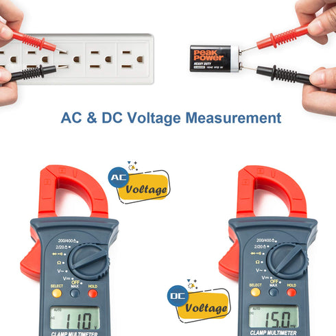AstroAI Digital Clamp Meter, 2000 Counts, Multimeter Amp Meter with Auto Ranging