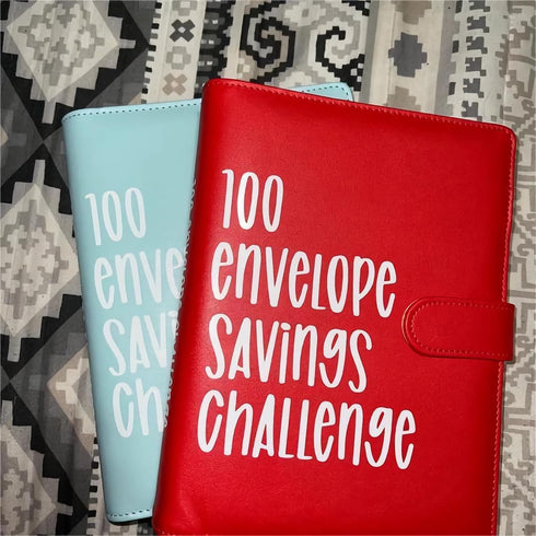 PIN&WEI 100 Envelope Challenge Binder, Budget Planner Book with Cash Envelopes for Savings Challenges