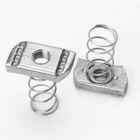 10 Pieces Standard Strut Channel Nuts - 3/8-16'' Thickened Spring, Stainless Steel Hardware Accessories for Strut