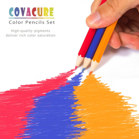 Set 36 covacure Colored Pencils, Premier Color Pencil With Colouring Pencils,Sharpener and Canvas Pencil Bag