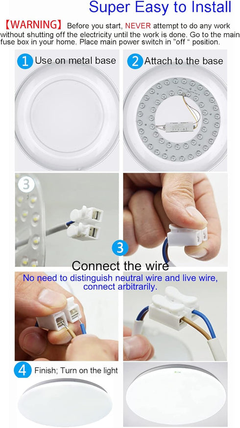 36W 3 Color Temperature LED Flush Mount Ceiling Fan Light Kit Replacement LED Light Board Panel,Retrofit LED Light