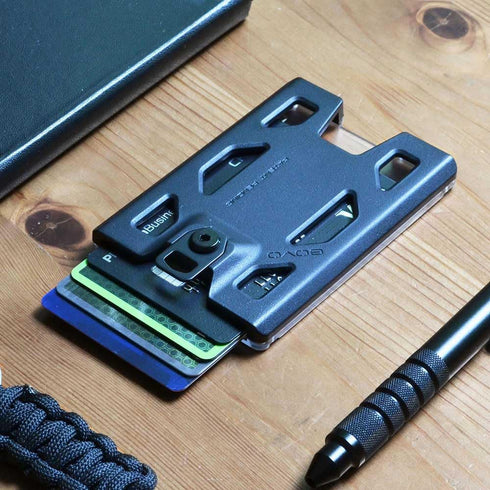 T4 No-Clip Badge Holder - Durable Polycarbonate ID Card Holder for 1 to 4 Cards (Black)