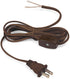 OHLECTRIC Brown Lamp Power Cord Set with Rotary Switch, 8 Ft 18/2 AWG