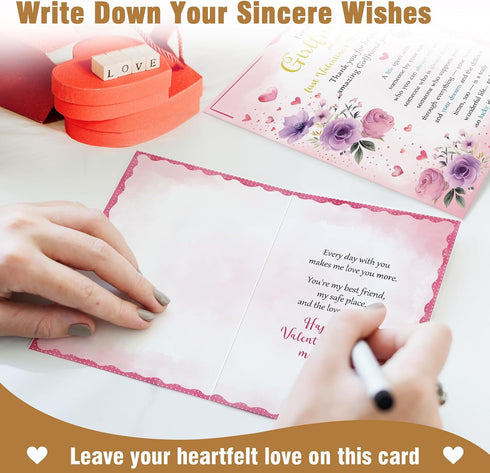 WDphouly 1st Sweet First Valentine's Day Card for Girlfriend, Valentines Day Card from Boyfriend, Romantic Valentines