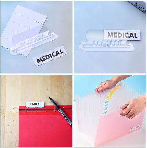File Folder Tabs, Paxcoo 50 Sets Hanging File Folder Labels and Inserts