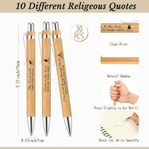 Ctosree 60 Pcs Christian Gift Bulk Inspirational Notebook - Women Prayer Journal with Bamboo Pen for Church Gifts