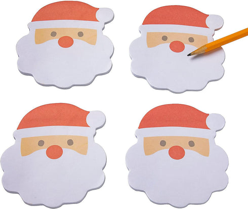 Santa-Shaped Sticky Notes - Stationery - 12 Pieces
