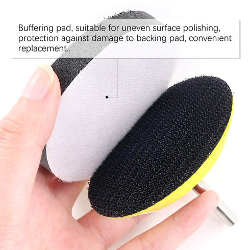 Swpeet 10Pcs 3 Inch Sanding Discs Pad Kit, Including 5Pcs 1/4" Shank Drill Attachment Backing Pads and 5Pcs Soft Foam