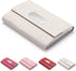 Business Card Holder for Women - PU Leather Slim Case, ID Carrier/Wallet Pocket for Business Name Cards