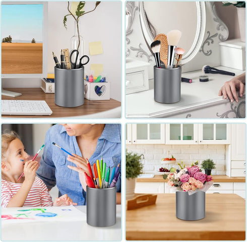 Pen Holder for Desk, Metal Pencil Organizer Cup with Non-Slip Silicone Bottom for Office, School, and Home