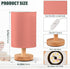 Bulb) Salmon Bedside Table Lamp for Bedroom Nightstand with USB Port Nightstand Lamp with Round Flaxen Fabric Shade