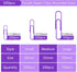 Purple 500pcs Assorted Sizes Paper Clips, Vinyl Coated for Office, School