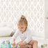 Yun-aeon 17.7" X 120" White and Beige Stripe Peel and Stick Wallpaper for Bedroom Drawers Cabinets Decor