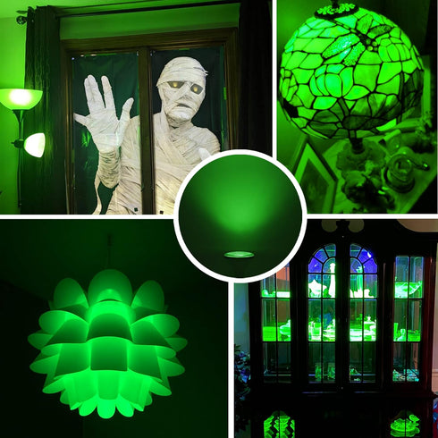 Par38 Green Light Bulb, 15W (100W Equivalent) E26 Green Flood Lights, 2 Pack for Party Decoration, Porch, Holiday