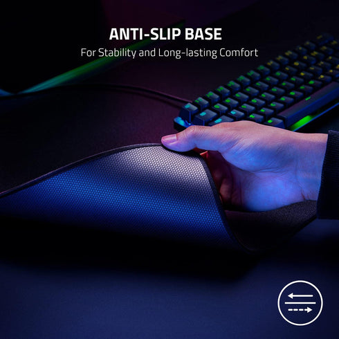 Razer Strider Hybrid Mouse Mat with a Soft Base & Smooth Glide: Firm Gliding Surface - Anti-Slip Base - Rollable